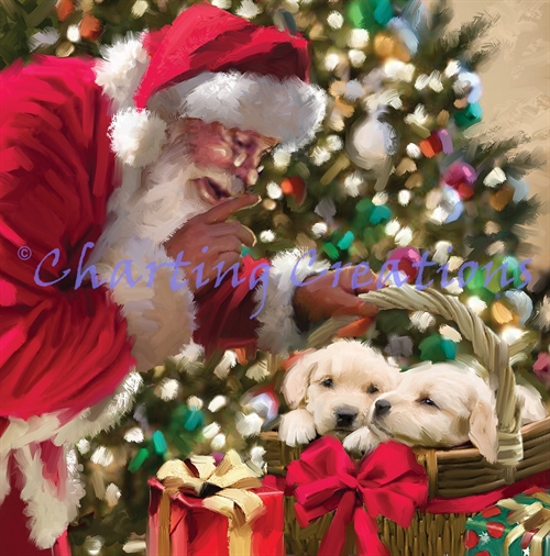 Santa And Puppies